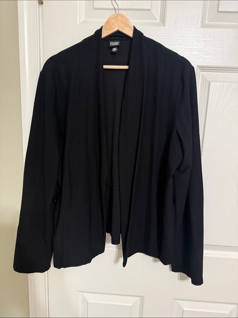 Eileen Fisher Black Open Drape Blazer size l matching pants on my other listing